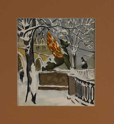 Зубченков Пётр Петрович. Банковский мост (на оборотной стороне наброски)